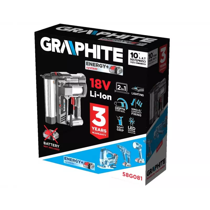 Segiklis-vinys 2-in-1 GRAPHITE 58G081, 18 V, darbinis gylis 270 mm, svoris 2,64 kg