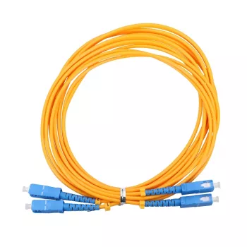 Skiemo šviesolaidinis kabelis Extralink EX.3586 1 m FTTH G.652D SC-SC duplex geltonas