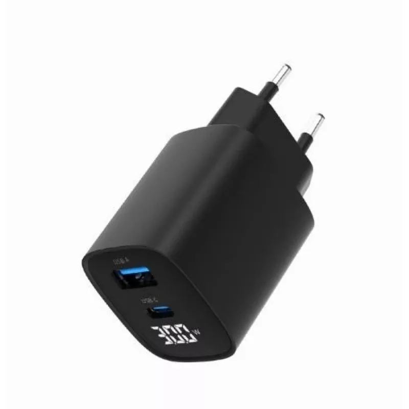 Mobiliojo įrenginio įkroviklis Gembird TA-UC-PDQC30LCD-BK-01 Greitas įkrovimas Juodas