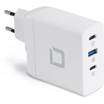 DICOTA D31983 Mobiliojo įrenginio ir nešiojamojo kompiuterio greitasis įkroviklis, balta, AC, 100 W, GaN