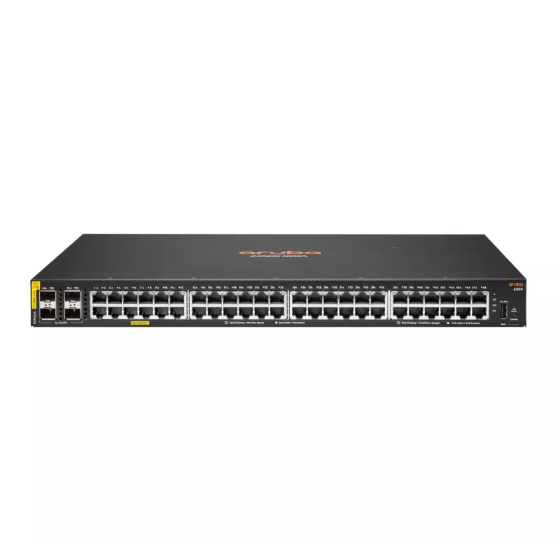 HPE Aruba Networking CX 6000 48G Class4 PoE 4SFP 370W valdomas L3 Gigabit Ethernet jungiklis su PoE, 1U