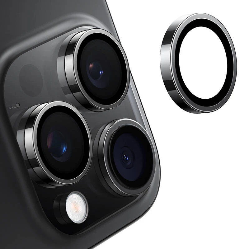 Torras Lensguard X00FX1568 fotoaparato objektyvo stiklas iPhone 16 Pro, grūdintas stiklas, 0,25 mm, 9H+, juodas