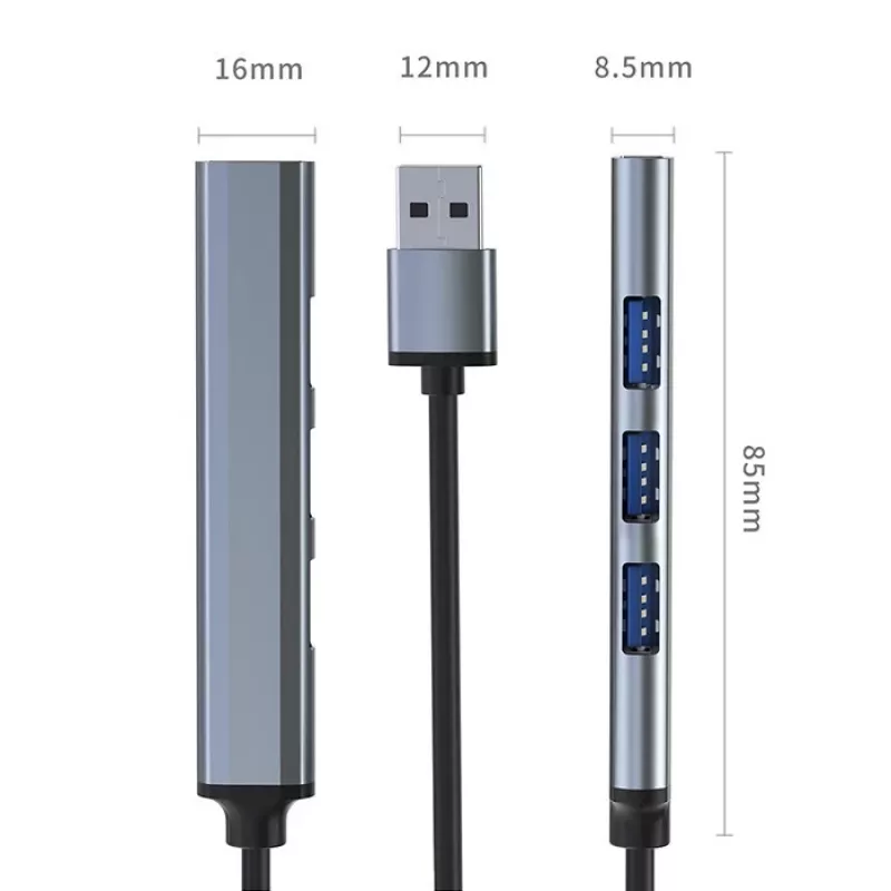 USB šakotuvas QOLTEC 53793 – USB 3.0 įvadas, 3× USB 2.0 prievadai