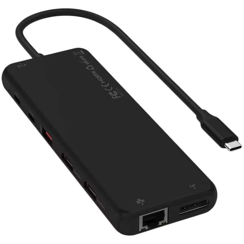 Kelių prievadų USB-C adapteris Satechi ST-P3D13K 13-in-1 su trigubo ekrano palaikymu