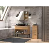 Laisvai pastatoma vonios spinta Top e Shop NEL V DDS ARTISAN, ąžuolo spalvos rėmas, 3 lentynos, 300×300×850 mm