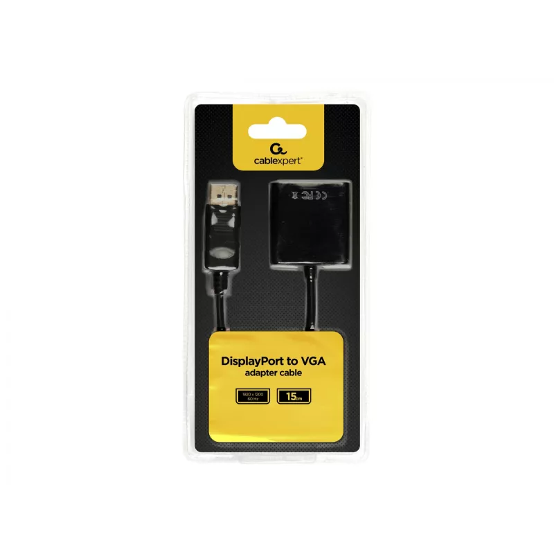 Adapteris DisplayPort į VGA juodas