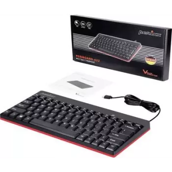 Perixx PERIBOARD-422 DE klaviatūra, laidinė USB, QWERTY vokiečių – JAV anglų, juoda