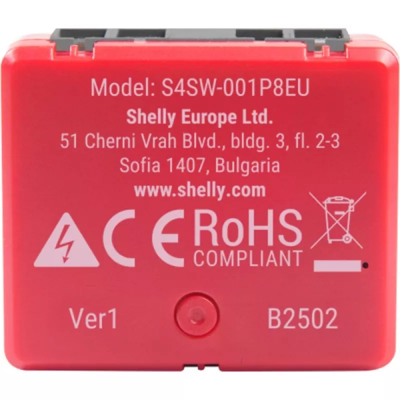 Shelly 1PM Mini Gen4 2 rinkinys – belaidė Wi-Fi relė su energijos matavimu, kompaktiškas modulis