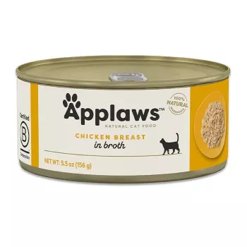 Šlapias kačių maistas Applaws Chicken Breast 156 g — suaugusiems, 16% baltymų, 80% drėgmės, skardinė