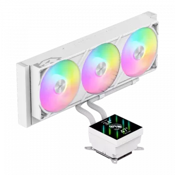Gamemax GLACIER 360 LCD WH – 360 mm skysčio aušintuvas procesoriui, baltas