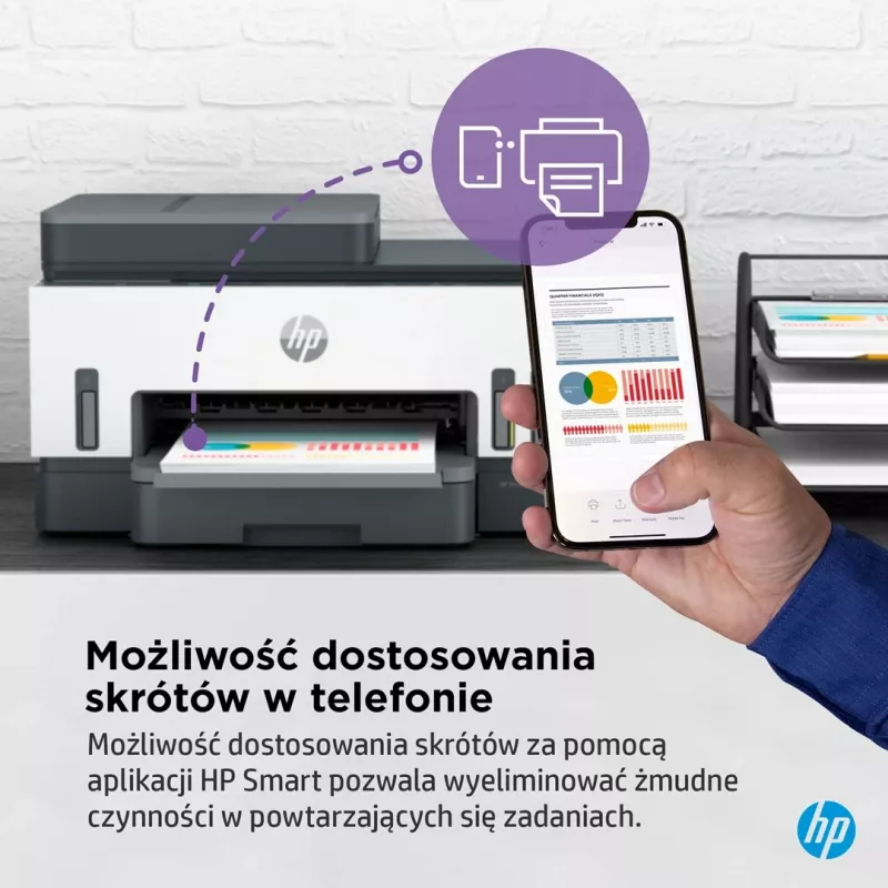 Daugiafunkcis spausdintuvas HP Smart Tank 750 nuolatinio rašalo sistema spalvotas Wi-Fi Smart App dvipusis ADF automatinis dokumentų tiekiklis