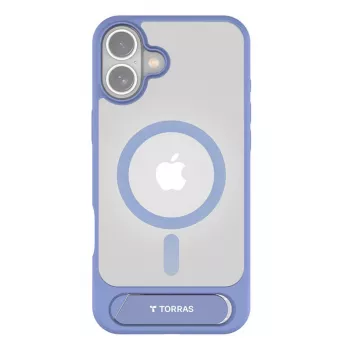 Apsauginis dėklas Torras Pstand Series, skirtas iPhone 16 – mėlynas, plonas su integruotu stoveliu