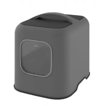 Rotho BIALA uždaras katės tualetas su gaubtu, antracito plastikas, 395×510×443 mm, su kastuvėliu