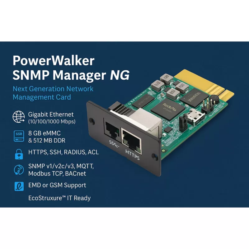 PowerWalker Bluewalker 10131023 – Tinklo SNMP valdiklis centralizuotam UPS valdymui