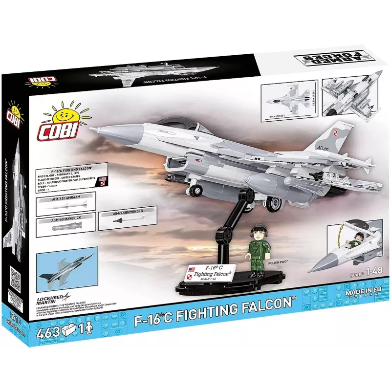 Konstruktorius Cobi F-16C Fighting Falcon — 463 dalys, mastelio modelio konstravimo rinkinys