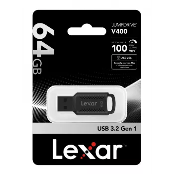Lexar JumpDrive LJDV400064G-BNBNG USB atmintukas 64 GB USB Type-A 3.2 Gen 1 (3.1 Gen 1) Juodas
