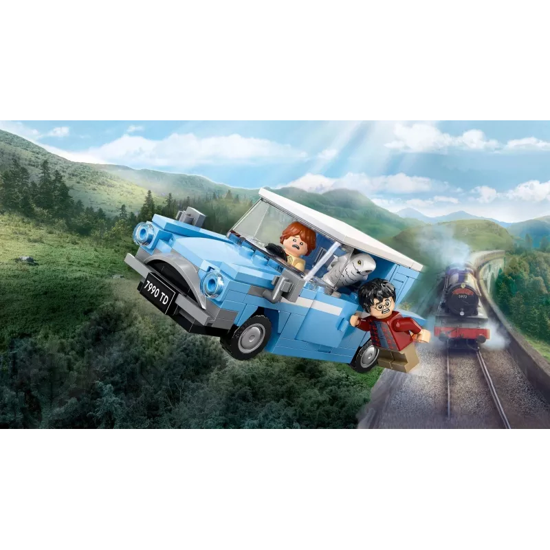 LEGO Harry Potter Skraidantis Ford Anglia automobilis – statomas modelis su Roniu Vizliu ir Hedviga, 7+ metų