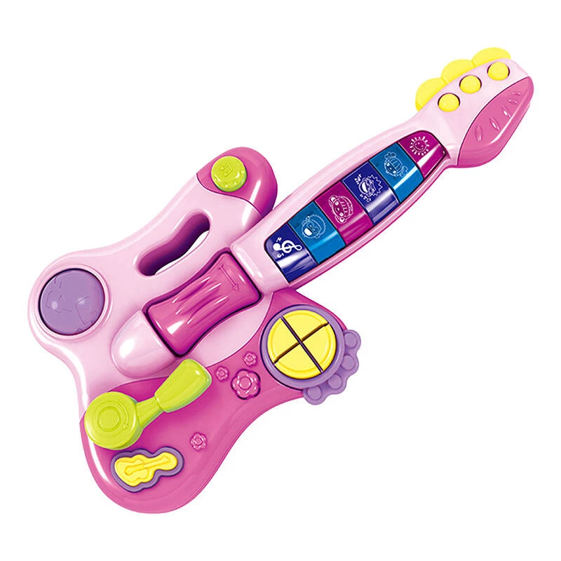 Muzikinis žaislas gitara Huanger HE0502 su garso efektais ir šviesomis, interaktyvus vaikų instrumentas
