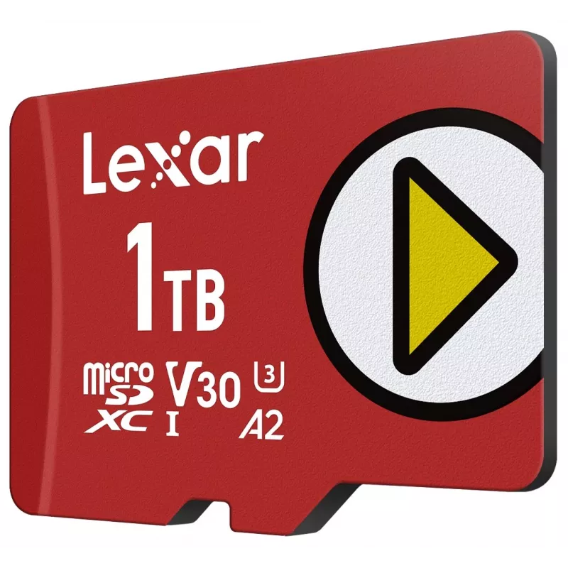 „Lexar“ 1 TB „MicroSDXC“ UHS-I Class 10 U3 V30 atminties kortelė (raudona), skaitymas 205 MB/s, rašymas 140 MB/s