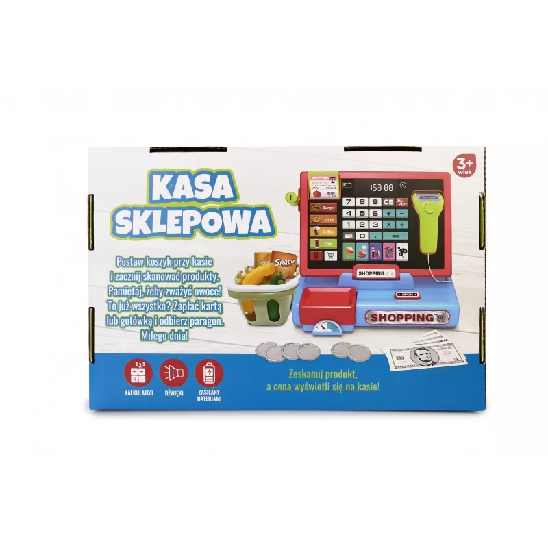 Kasos aparatas su skaitytuvu ir svarstyklėmis