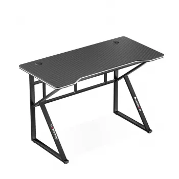 Gaming stalas huzaro Hero 1.6 Black – tiesus MDF/anglies stalviršis 1200×600×750 mm, metalinis rėmas