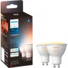 Philips Hue White Ambiance GU10 LED lempų dvynių rinkinys su Hue Bridge, pakeičia 35W halogeną
