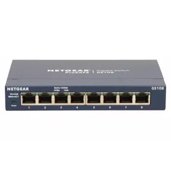 Nevaldomas jungiklis NETGEAR GS108GE, 8 prievadų, Gigabit Ethernet, 16 Gbit/s