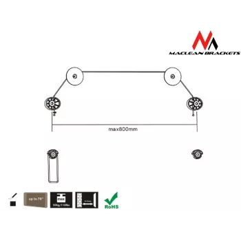 Maclean Mc-557 – Itin plonas VESA monitoriaus / televizoriaus laikiklis, 32–55 col., 50 kg