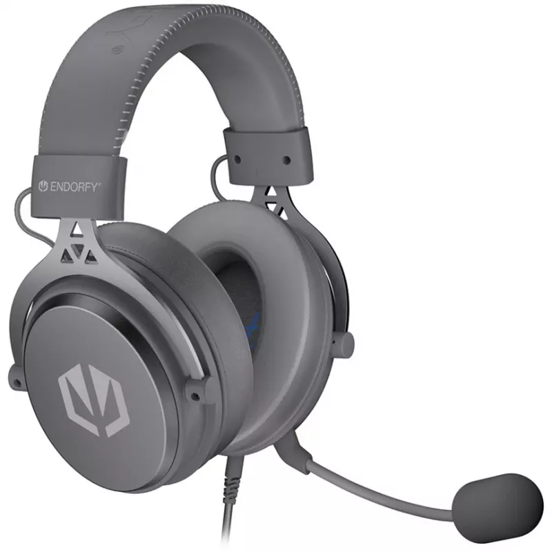 Ausinės ENDORFY VIRO Plus USB Alt Gray, žaidimų, tamsiai pilka, USB-A, 3,5 mm lizdas, 7.1 garso plokštė