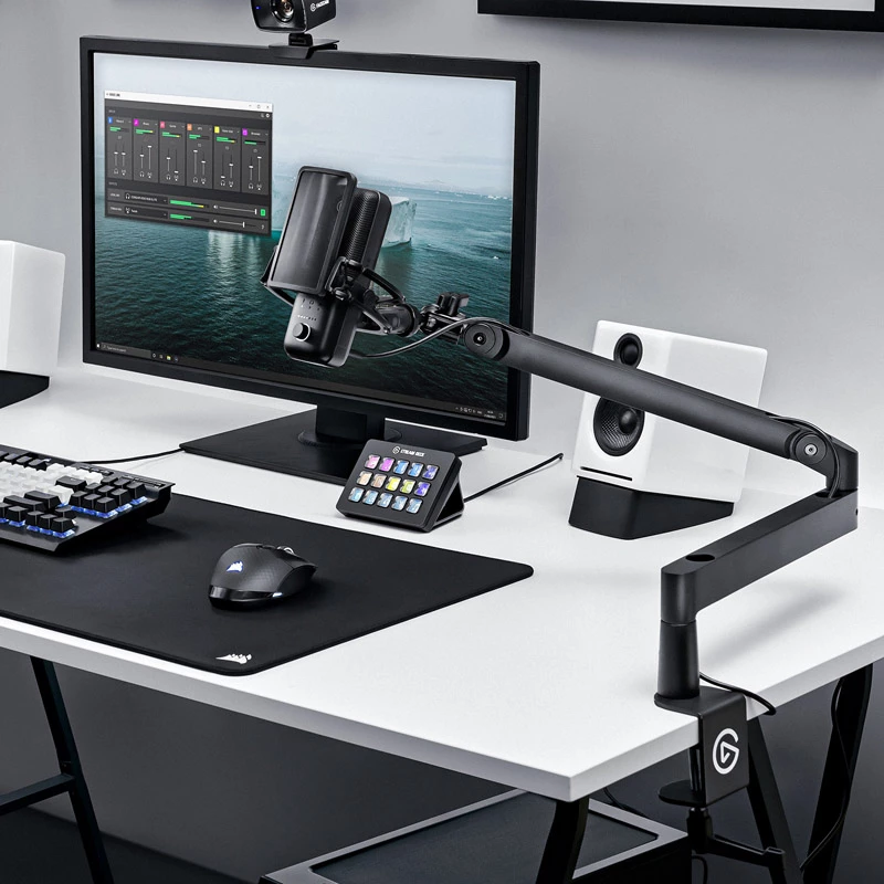Radijo transliacijų mikrofoninis stovas Elgato Wave Mic Arm LP, tvirtinimas prie stalo, juodas, 1,69 kg