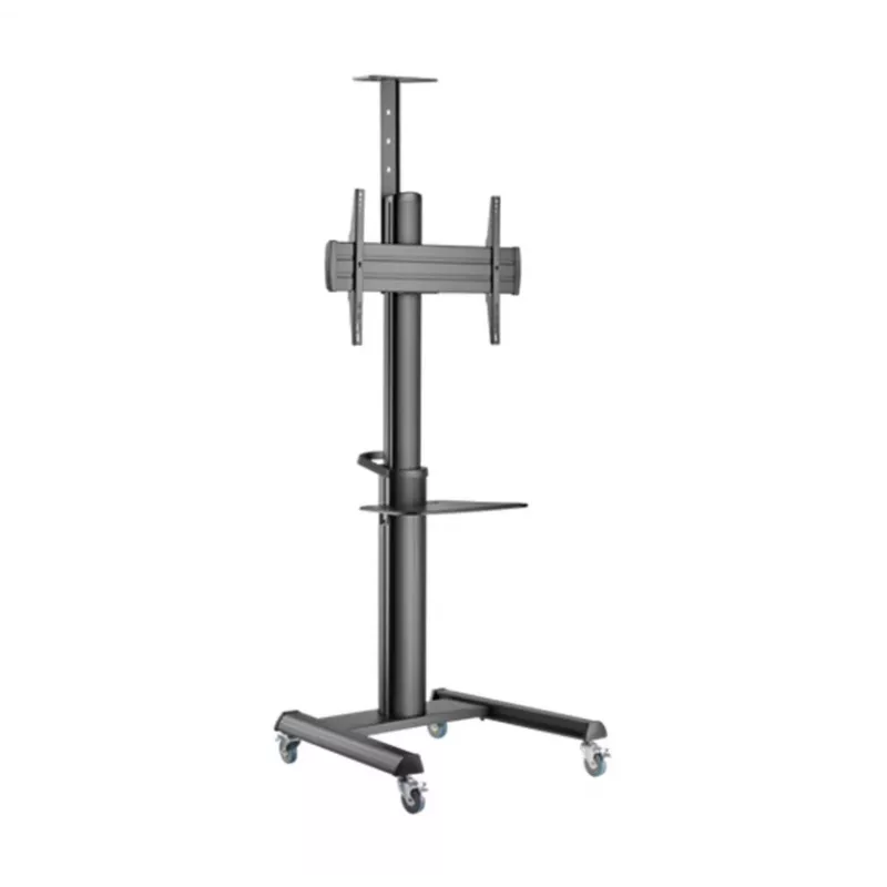 Grindinis TV stovas Gembird TVS-70T-02, 37–70 colių, 70 kg, VESA 200x200–600x400, pakreipimas ±5°/−12°, aukščio reguliavimas, ratukai, kabelių valdymas