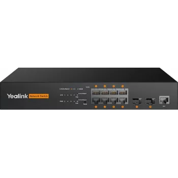 Valdomas L2+ PoE jungiklis Yealink RCH80 8x RJ-45 prievadai 20 Gbit/s stovo montavimui juodas