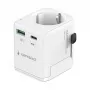 Keliaujantis maitinimo adapteris GEMBIRD TPA-EU1A1C20-01-W 20W, USB-A 18W + USB-C 20W, Schuko kištukas, įėjimas 100–250V