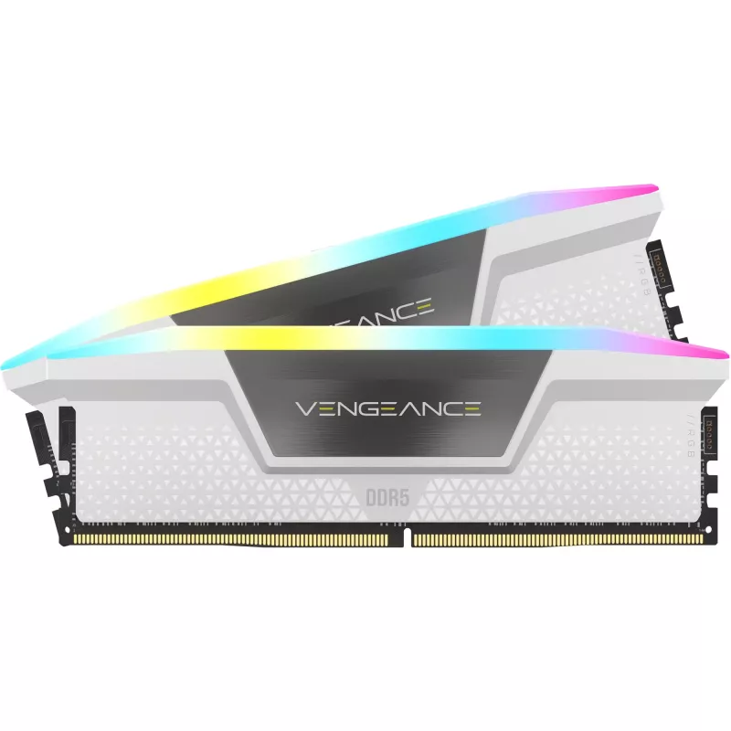 Corsair Vengeance RGB 32 GB (2x 16 GB) DDR5-6400 Dual-Kit, balta, CMH32GX5M2B6400C32W, INTEL XMP