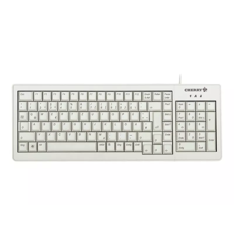Cherry G84-5200LCMDE-0 pilno dydžio klaviatūra su skaičių bloku, QWERTZ, pilka
