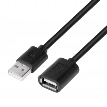 Prailginimo laidas USB AM-AF 1,8 m juodas