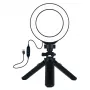 LED žiedinė šviesa 12 cm su trikoju stovu iki 14,5 cm, USB