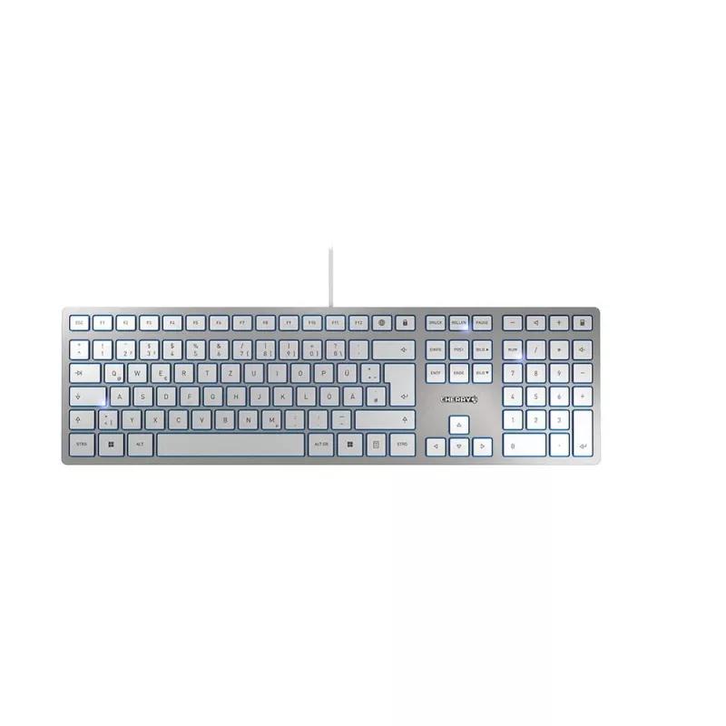Klaviatūra CHERRY KC 6000 SLIM Universal USB QWERTZ Vokiška sidabrinė