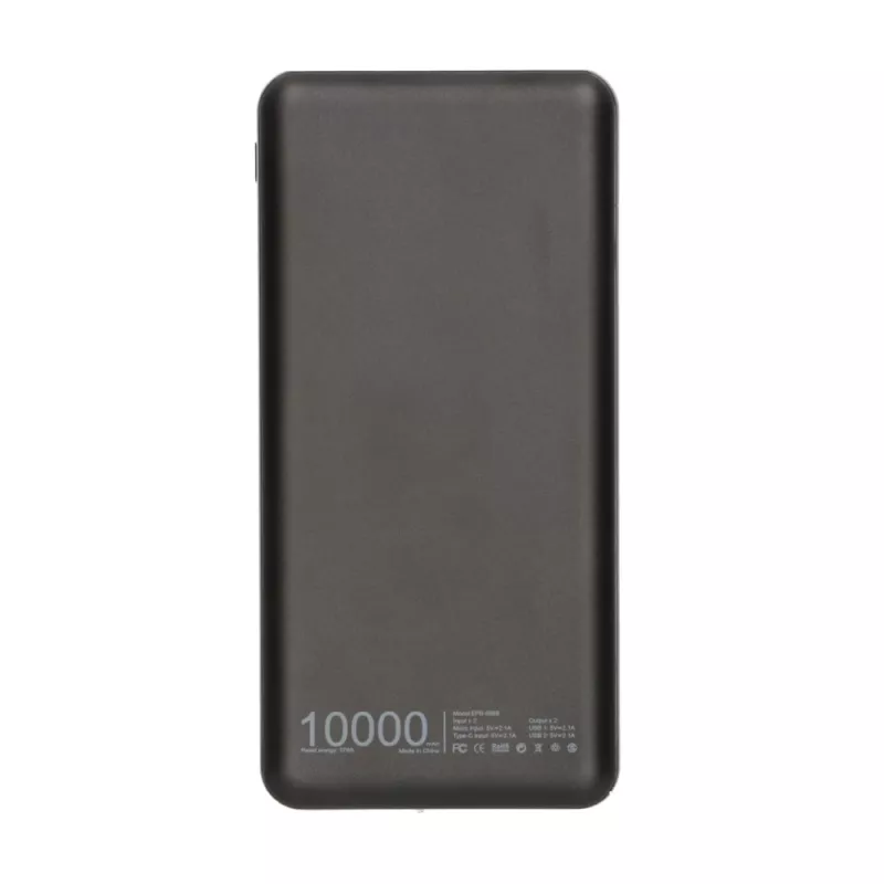 Power bank Extralink EPB-098B 10000 mAh, LiPo, 2× USB-A + 1× USB-C, juoda