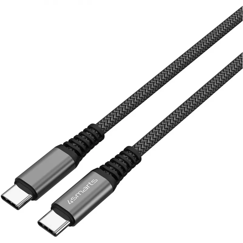 4smarts PremiumCord USB-C laidas – USB-C (M) į USB-C (M) – USB 2.0 – 20 V – 5 A – 1,5 m – 100 W – juoda