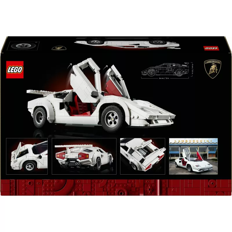LEGO Icons statybinis rinkinys Lamborghini Countach 5000 Quattrovalvole 10337 — demonstracinis modelis, 1506 detalės, 340×90×160 mm