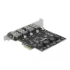Delock PCI Express x1 kortelė 4 x išoriniai USB Type-A lizdai SuperSpeed USB
