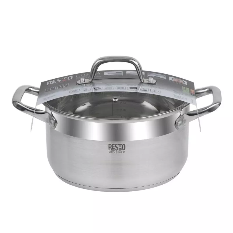 Resto Kitchenware Libra 4,6 L Apvalus nerūdijančio plieno indas