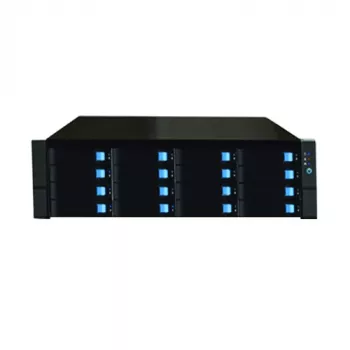 Duomenų serveris 16x HDD 3,5 col., 3U, 19 colių stelažas, G3900, 8 GB RAM, 128 GB M.2