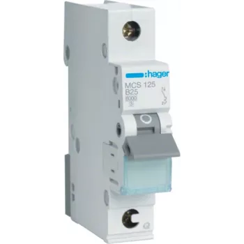 Automatinis jungiklis Hager MCS125, 25 A, C charakteristika, 1 modulis