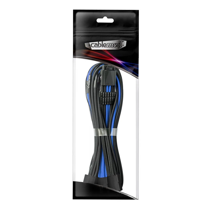Maitinimo laidas CableMod PRO ModMesh 12VHPWR į 8 kontaktų PCIe, 45 cm, juoda/mėlyna