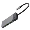 USB Type-C stotelė Green Cell HUBGC01 — 7 prievadai: 3×USB-A 3.2 Gen 1, 1×USB-C 3.2 Gen 1, HDMI, microSD+SD kortelių skaitytuvas — sidabrinė