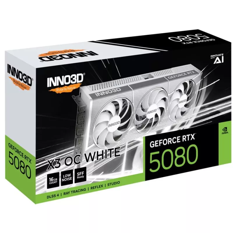 INNO3D GeForce RTX 5080 X3 OC White 16GB GDDR7 vaizdo plokštė