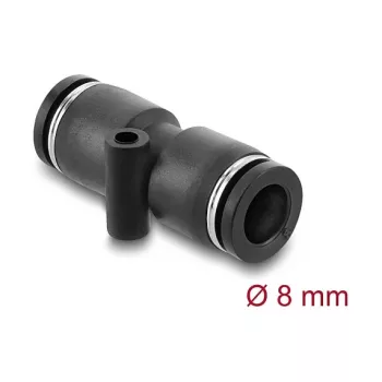 Pneumatinė jungtis DELOCK 8 mm tiesi su tvirtinimo anga, vidinis sriegis, metalas/plastikas, 39 mm