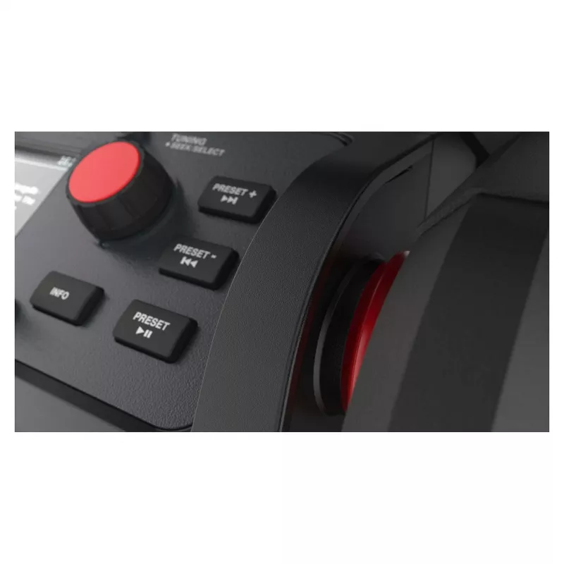 PerfectPro ROCKPRO RP2 darbo vietos radijas, DAB+/FM, 30 W, 4000 mAh akumuliatorius, juodas/raudonas